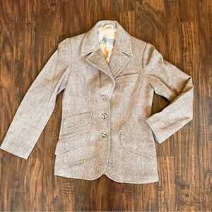 Wool Blazer SB II Single Breasted Womens‎ Small Tan